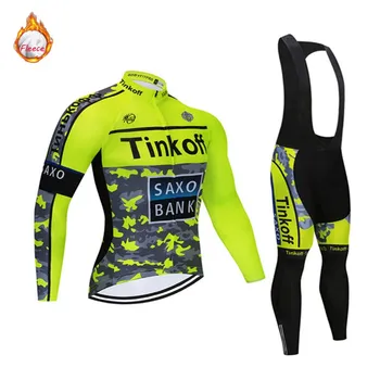 2021Cycling Apģērbu ar garām piedurknēm Ziemas Vīriešu Velosipēdu svīteri jaunā Komanda Tiņkovs saxo bank MTB velosipēds Ropa Ciclismo Cikla Sporta