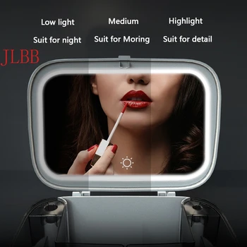 LED Spogulis, Kosmētikas Organizators Portatīvo Grims Uzglabāšanas Kaste Rotaslietas Kaste Liela Make Up Lūpu Konteineru Vannas istaba Uzglabāšanas Gadījumā
