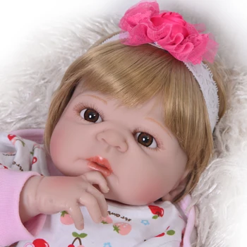 KEIUMI Jauki 57CM Atdzimis Bērnu Lelle Pilna Ķermeņa Silikona Spilgti Modes Meitene Lelle, Baby Bērnu Dzimšanas dienas Dāvana Bērnu Spēles Rotaļlietas