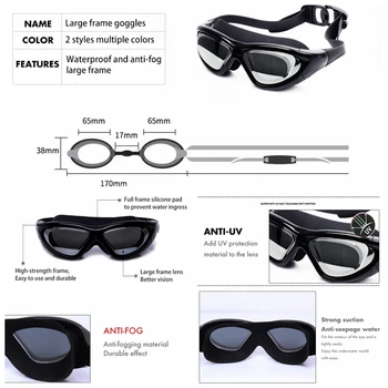 Queshark Tuvredzība 0 -1.5 līdz -8 Anti fog, UV Protecion Peldēšanas Brilles Nulles Dioptriju Peldēšanas Brilles Pieaugušo, Vīriešu, Sieviešu Peldēt Briļļu Komplekts