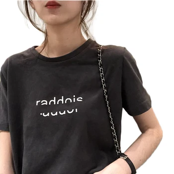 Vēstule Iespiests T-krekls Sievietēm Ir 2021. Vasaras korejiešu Stilā Cothes Īsām Piedurknēm T Sweetwear T Krekls Ikdienas Topi Tee kreklu femme