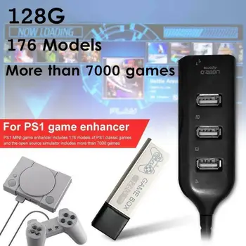 Par PS1 MINI True Blue 128G Mini Spēli Stick Crackhead Pakotni, kas Paredzēta Playstation Iebūvēts 7000 Spēles 176 Modeļi PS1 Spēle Pastiprinātājs