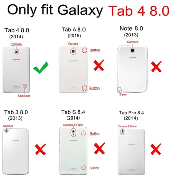 Cilnes 4 SM-T330 T331 tablete gudras grāmatas vāka gadījumā - Ultra Slim Cover for Samsung galaxy Tab 4 8.0 SM-T330 T331 magnēts slēgšanas Gadījumā