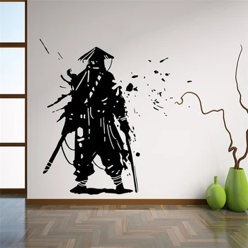 Kendo Rakstzīmju Sērijas Uzlīme Samurai Decal Ninja Plakātu Vinila Art Sienas Uzlīmes Karavīrs Dekoru, Sienas Kendo Rakstzīmju Sērijas Noņemama Uzlīme