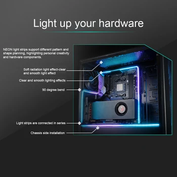 550mm Adresējama Kontrolieris 3Pin Viegli Uzstādīt 5v Digitālā RGB PC LED Gaismas Sloksne Saliktas Mātesplati Pilna Krāsu gamma