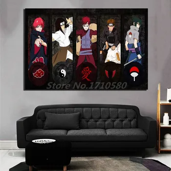 Naruto Gaara Anime Audekls Izdrukas, Attēlu Moduļu Gleznas Dzīvojamā Istaba Plakātu Sienas Mākslas Mājas Dekoru
