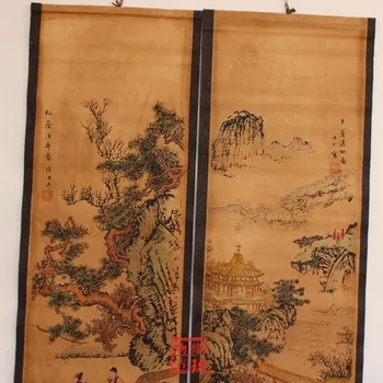 Ķīna ritiniet krāsošana Četriem ekrāna gleznas Vidū zālē karājas glezna Zhang Daqian Bildi Dāmas Četras Daiļavas