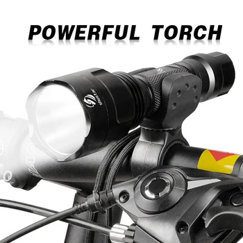Spēcīgs LED Velosipēda gaismas Ūdensizturīgs 5 apgaismojuma režīmi velosipēds gaismas Piemērots Nakts izjādes Powered by 18650 akumulatoru