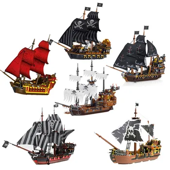 Noliktavā Radītājs Karību jūras Pirāti Kuģi KM 1235Pcs Modeli, Celtniecības Bloki, Ķieģeļi QL1803 QL1801 QL1802 QL1804 Rotaļlietas