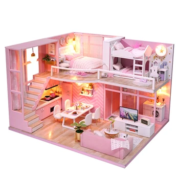 Leļļu Mājas mēbeles, Mēbeles Diy Miniatūras 3D Koka Mini leļļu Namiņš Rotaļlietas Bērniem Dzimšanas dienas Dāvanas Ziemassvētku Dāvana 8 Stili