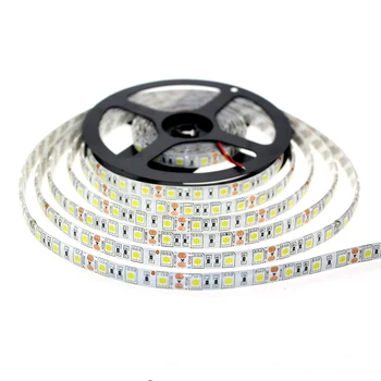 LED Lentes 5050 DC12V 60LEDs/m 5m/daudz Elastīgs LED Gaismas lentes RGB SMD5050 Lentes Neona lentes lampas Spilgti Iekštelpu āra rotā