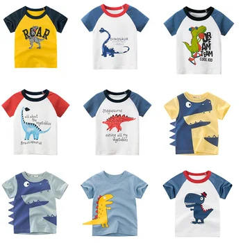 Bērnu Apģērbs Vasaras Zēni Īsām Piedurknēm T-krekls Zēniem Topi Dinozauru Sērija