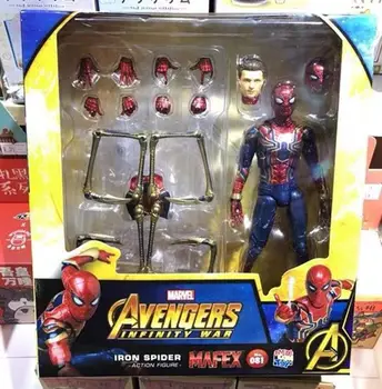 Mafex 081 Brīnums Avengers Dzelzs Spider BJD Spiderman Super Varonis Attēls Modelis Rotaļlietas Bērniem