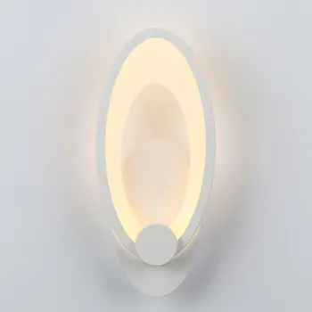 LED Gaismas Modernās Sienas Lampas Akrila Sconce 12W AC90-260V Ovālas Formas Iekštelpu Vannas istaba Guļamistaba, Dzīvojamā Istaba, Priekšnams Mākslas Apdare