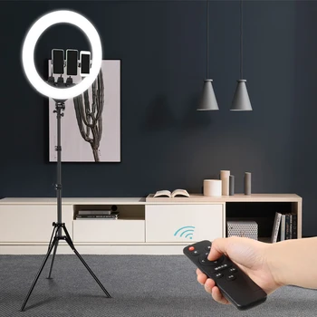 22inch Light +2M Statīva Profissional LED Ring Light For Foto Selfie Video Ringlight Ar Tālvadības pulti Fotogrāfija Apgaismojums