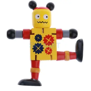 6pcs Valriekstu Koka Lelles Roboti Rīcības Attēls Rotaļlietas, Elastīgas Locītavas Poseable Bērnu Bērnu Bērniem Ziemassvētku Dāvanas