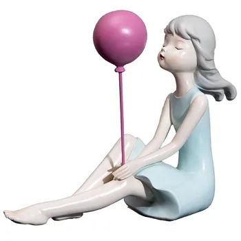Radošā Sveķu Balonu Meitene Skulptūru Dekorēšanai Mājas Raksturs Statuja Dzīvojamā Istaba Guļamistaba Darbvirsmas Rotājumu Amatniecības Ziemassvētku Dāvanu