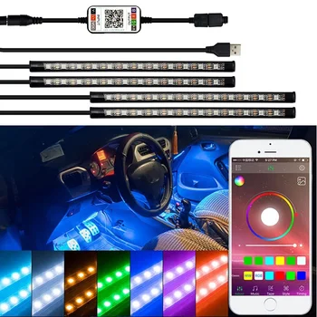 LED Lentes RGB Tālvadības Automašīnu Dekoratīvie Atmosfēru Lukturi VW Golf 4 5 6 7 Jetta MK6 Passat B5 B6 B7 B8 Polo GTI 6R T5 Augšu