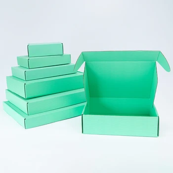 5gab / 10pcs / zaļa dāvanu kastē parūka iepakojuma uzglabāšanas kaste Festivāls Puse gofrēta kārbas atbalsta pielāgoto izmēru, drukas logo