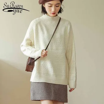 Rudens Ziemas Sieviešu Džemperis Ar Garām Piedurknēm Vintage Džemperis Ir 2021. Korejas Drēbes Sieviešu Džemperis Zaudēt Outwear Modes Apģērbu 10916