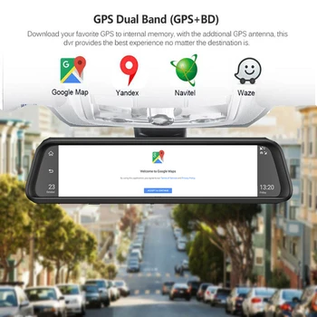 Ir 2021. Jaunu GPS, AR Navigācijas 12 Collu Android Atpakaļskata Spogulī, Smart Auto DVR Kamera 4G ADAS Wifi Video Ieraksti Dash Cam 4GB+ 32GB