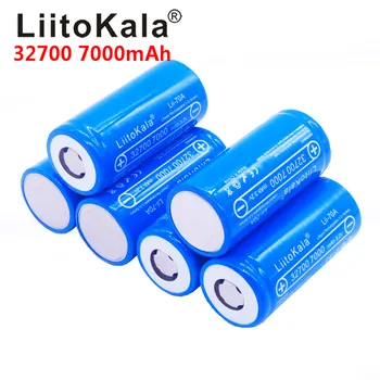 6pcs LiitoKala lii-70.A 32700 lifepo4 šūnu 7000mah 3.2 V LiFePO4 uzlādējams akumulators ar plakanu augšu, lai lukturīti 32700 akumulators