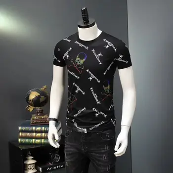 Vislabākā kvalitāte, modes Vīriešu T Krekls, liela izmēra M LĪDZ 5XL Vīriešu T-Krekls ar Īsām Piedurknēm Gadījuma Kokvilnas t-veida Krekls Vasaras Apģērbu