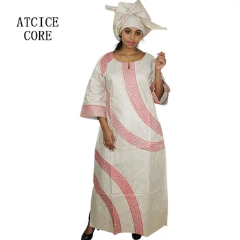 āfrikas kleitas sieviešu modes dizaina jauno āfrikas bazin izšūšana dizaina kleita gara kleita ar šalli divus datorus, vienu A175#