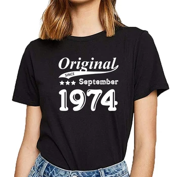 Topi, T Krekls Sievietēm, oriģināls kopš septembra 1974 Gadījuma Black Pielāgots Sieviešu Tshirt