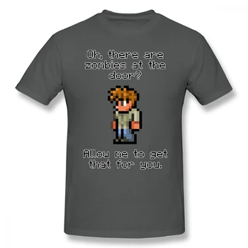 Terraria T Krekls Rokasgrāmata Patīk Zombiji T-Krekls Gudrs Drukāt Tee Krekls Vīriešiem Īstermiņa Piedurknēm Streetwear Kokvilnas Tshirt