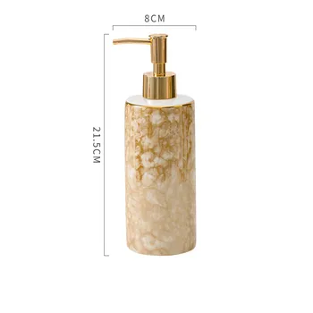Keramikas Šķidro Ziepju Dozators Vannas istaba Šampūni, Dušas Želejas Pudeles Ar 304 SUS Nospiediet Tipa Galvas Smaržu Pudeles Eiropas Stils