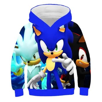 Sonic Ezis pelēkā vārna Bērnu apģērbi Bērnu Zēnu Drēbes Pusaudžu Meiteņu Topi 3D Drukāšanas Jauki Ziemassvētku un Jaunā Gada Dāvanas, 4-14Y