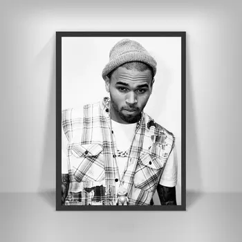 Mājas Dekori Chris Brown Drukāt Gleznas Hip-Hop Zvaigzne Attēlu Sienu Mākslas Moduļu Dziedātāja Gleznas Plakāts Gultas Fona Rāmja
