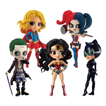Q posket Brīnums Sieviete Harley Quinn Joker Supervaronis PVC Rīcības Attēls, Anime Figūriņas Kolekcionējamus Lelles Rotaļlietas Bērniem