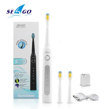 Seago Sonic Elektriskā zobu Suka USB Lādējamu Ūdensizturīgs Nomaiņa Suka Galvas Labākā Dāvana