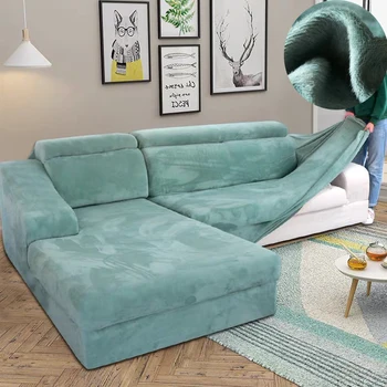 Bieza Plīša dīvāna segumu viesistabā dīvāns dvieļu neslīdīgu Saglabāt siltu dīvāna pārsegs strech dīvāns Slipcover ziemas