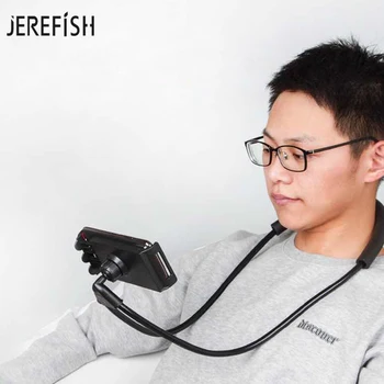 JEREFISH Slinks Turētājs Universal Elastīgu Slinks, Karājas uz Kakla Selfie Tālruņa Turētājs 360 Pagriezt Galda Statīvs iPhone Pad Samsung
