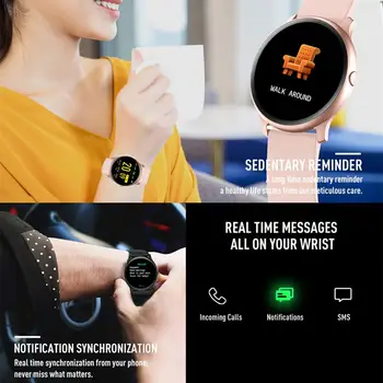 Sievietes, Meitenes Luksusa Modes Smart Skatīties Miega Sirds ritma Monitors Bluetooth Rokas Pulksteņi Sievietēm, Vīriešiem Viedtālruņiem ar iOS Android