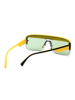 46068 Taisnstūra Ieplests Saulesbrilles, Vīriešu un Sieviešu Modes Dubultā Rāmja Krāsu Toņos UV400 Vintage Brilles